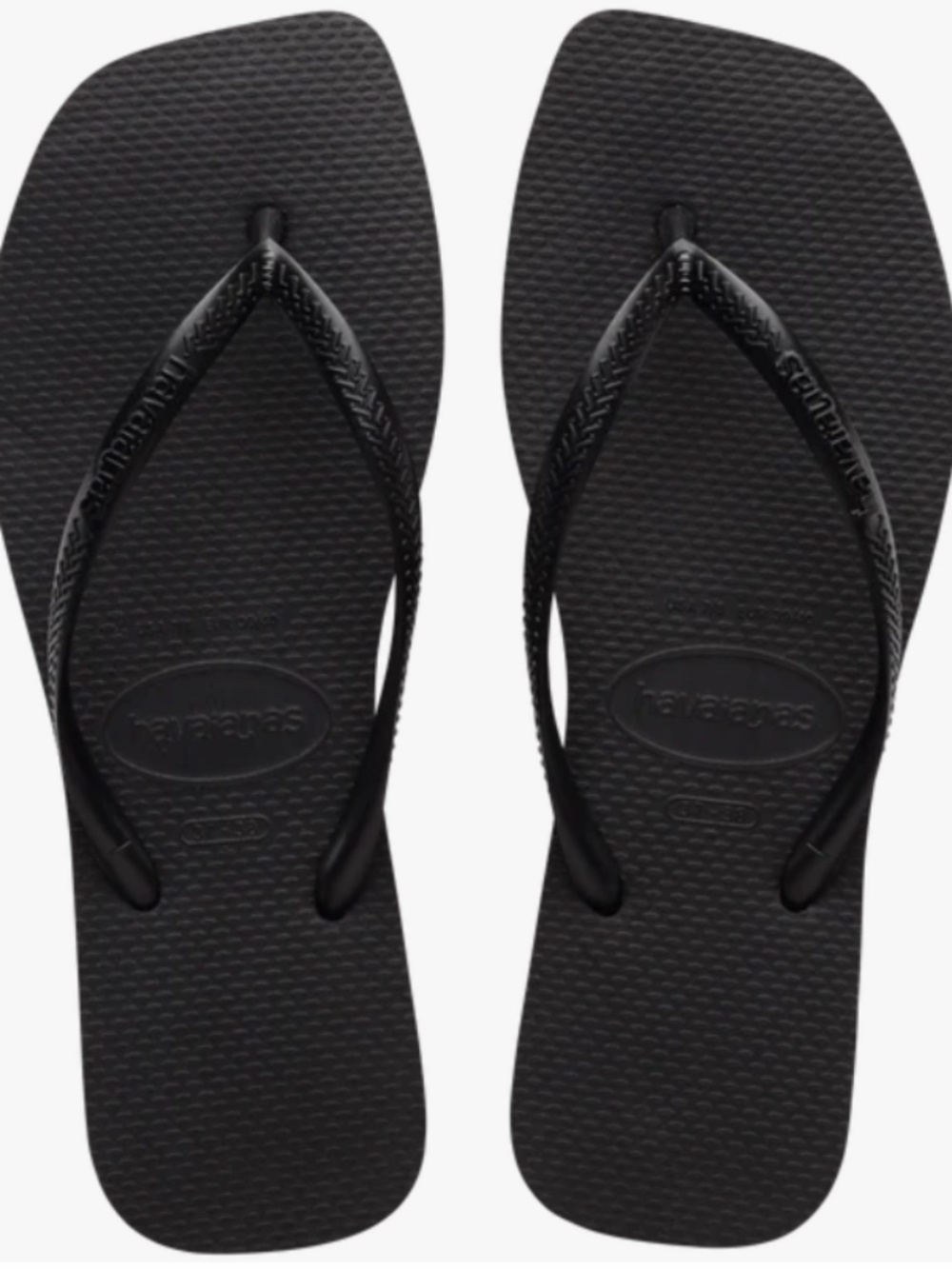 Havaianas Women's Slim Square Flip Flops in Black size 41-42